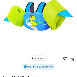 Chriffer Kids Swim Vest Life Jacket for 30-55 Pounds Boys and Girls, Toddler Floaties with Shoulder Harness Arm Wings for 2,3,4,5,6,7 Years Old Baby