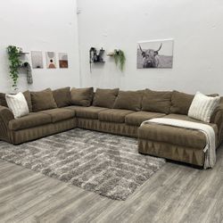 Brown Sectional Couch - Free Delivery 