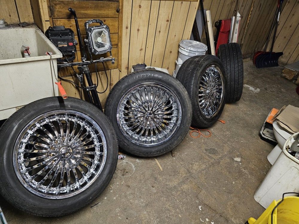 20" Chrome Deep Fish Rims 6 Lug