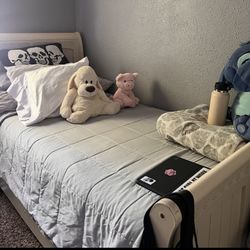 Twin Bed Frame + Wooden Box Spring  