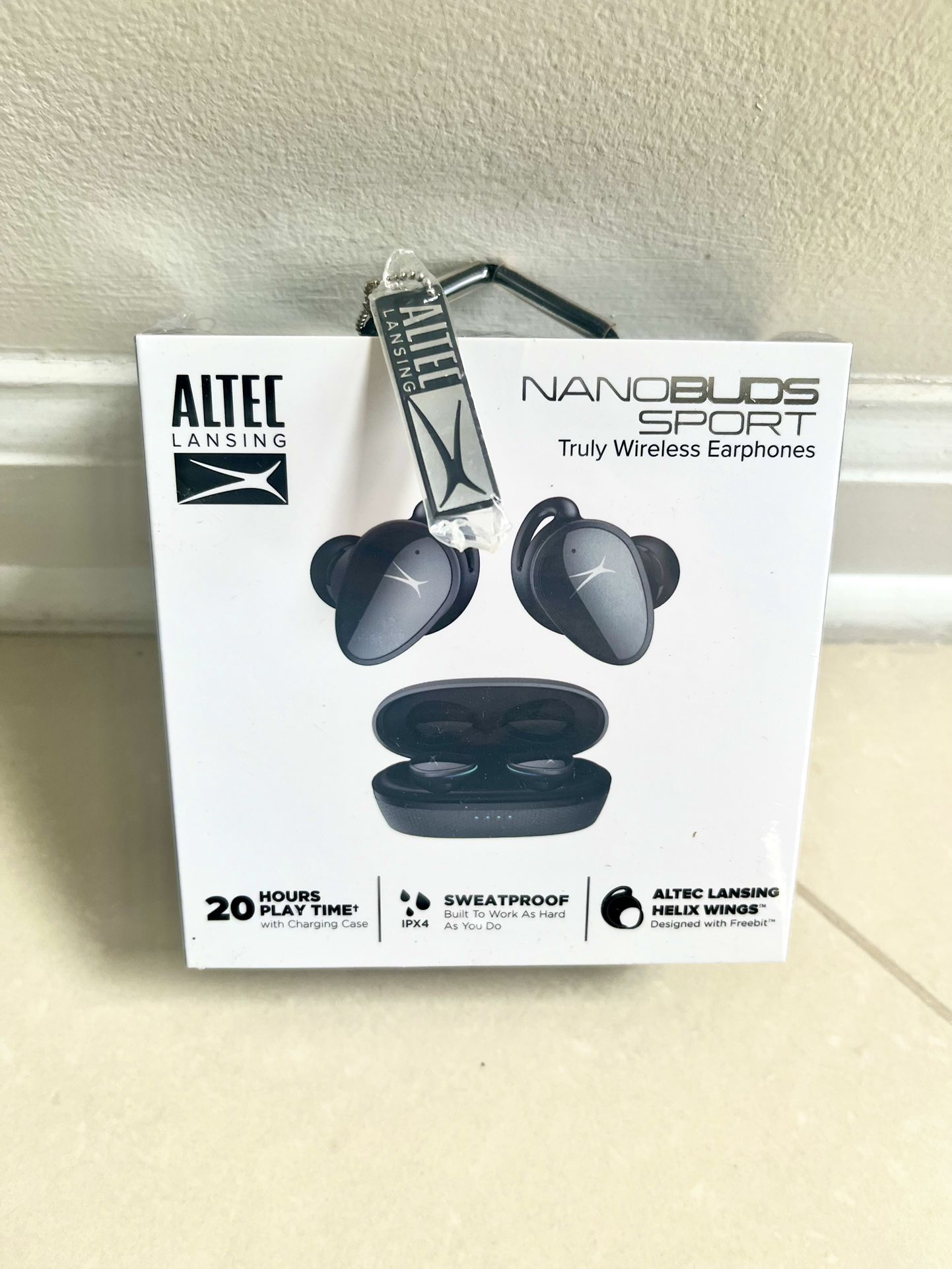 NEW Altec Lansing NanoBuds Sport True Wireless In Ear Earbuds - Gray !
