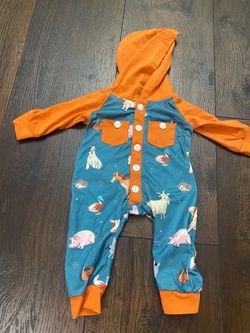 Boys Animal hooded Marie Nicole Romper Size 0/3 Months #20