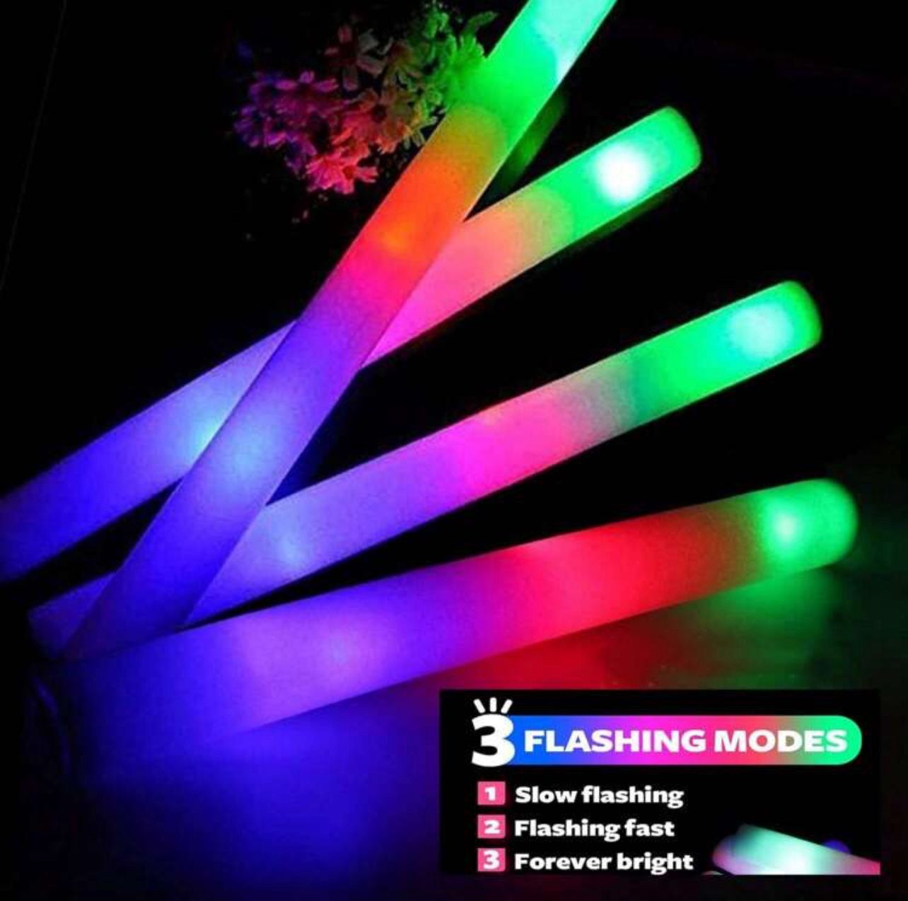 25 Glow Sticks; Brand New. 3 Different Flashing Modes