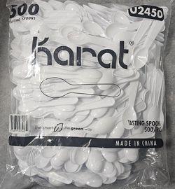 NEW 3" Disposable Tasting Spoon, White (Pack of 500)