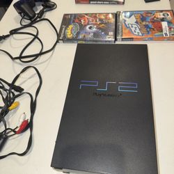 Playstation 2 Video Game Console W/ 3 Games And A Memory Card