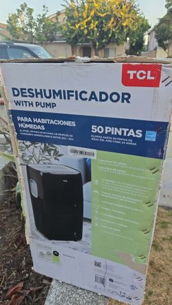 TLC 50 Pint Dehumidifier with Bucket and Built-In Pump - Black