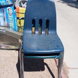 Antique Virco Blue School Chairs 2 Of Them 