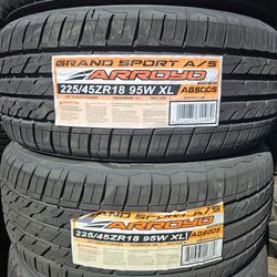 225-45-18 !!! ARROYO SPORT A/S !!! $300 LAS 4 LLANTAS MONTADAS Y BALANCEO INCLUIDO 👌