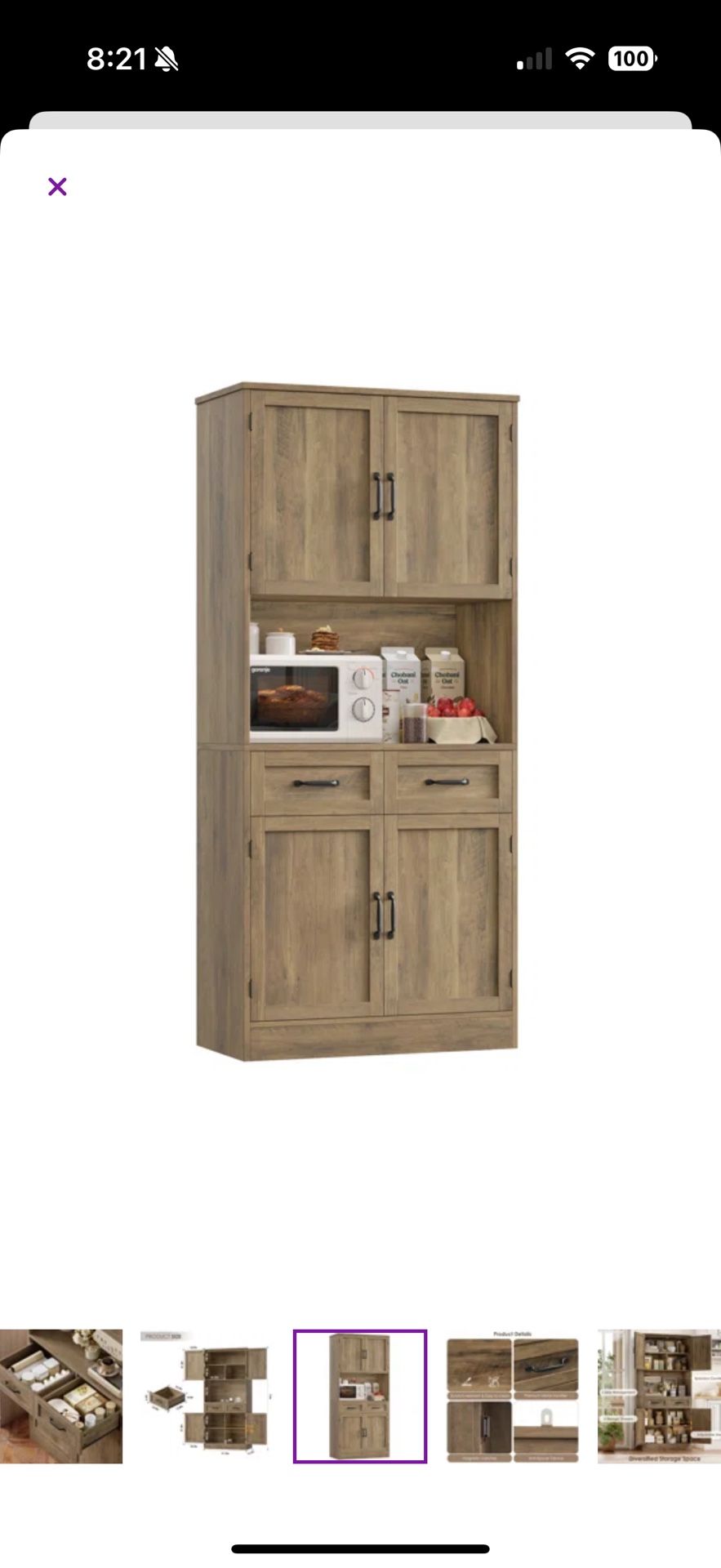 Kitchen Pantry Storage Cabinet