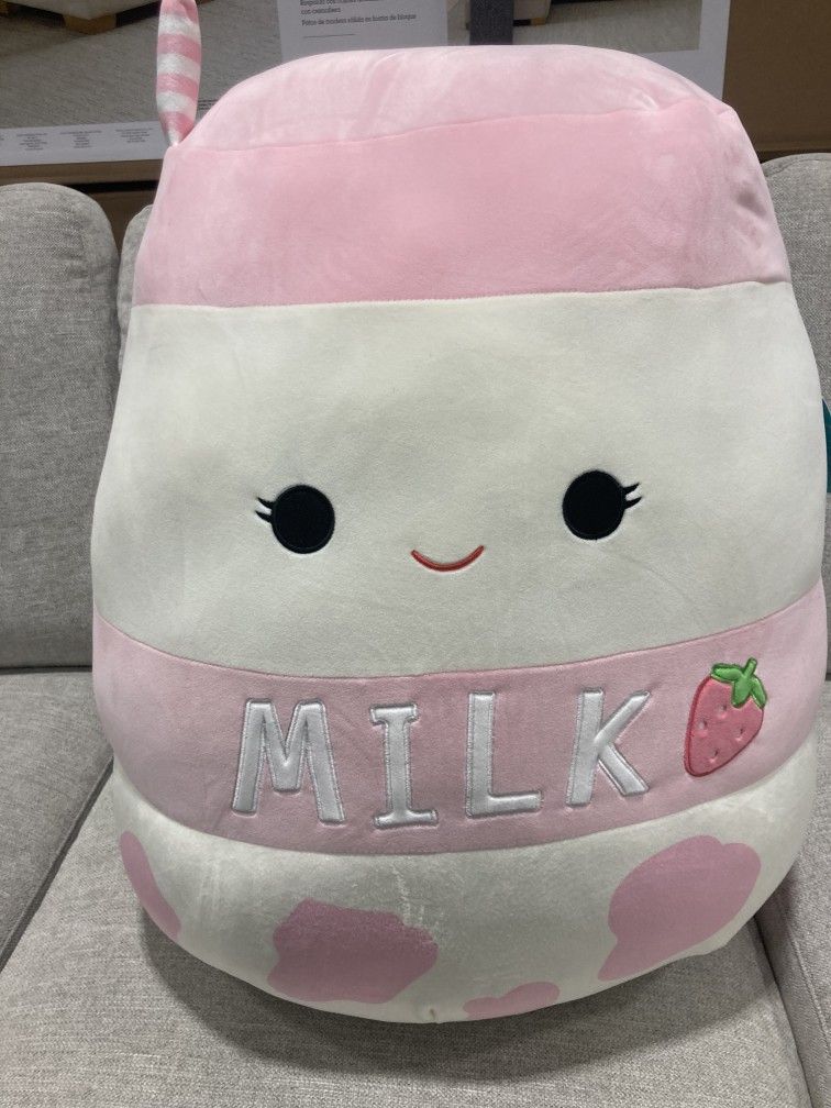 Squishmallow Bernise the Strawberry Milk – Jumbo 24” Plush - NEW