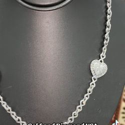 925 Silver With Moissanite Diamond Necklace 