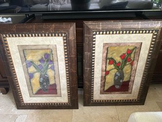 Framed abstract art work