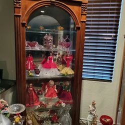 Curio Shelf Wood Glass Chelves Perfect Heavy Large 