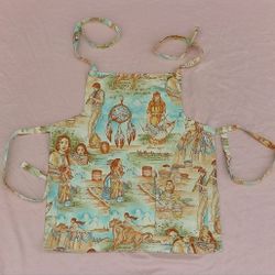 Kids Reversible American Indian Apron-Handmade-Ages 4-8