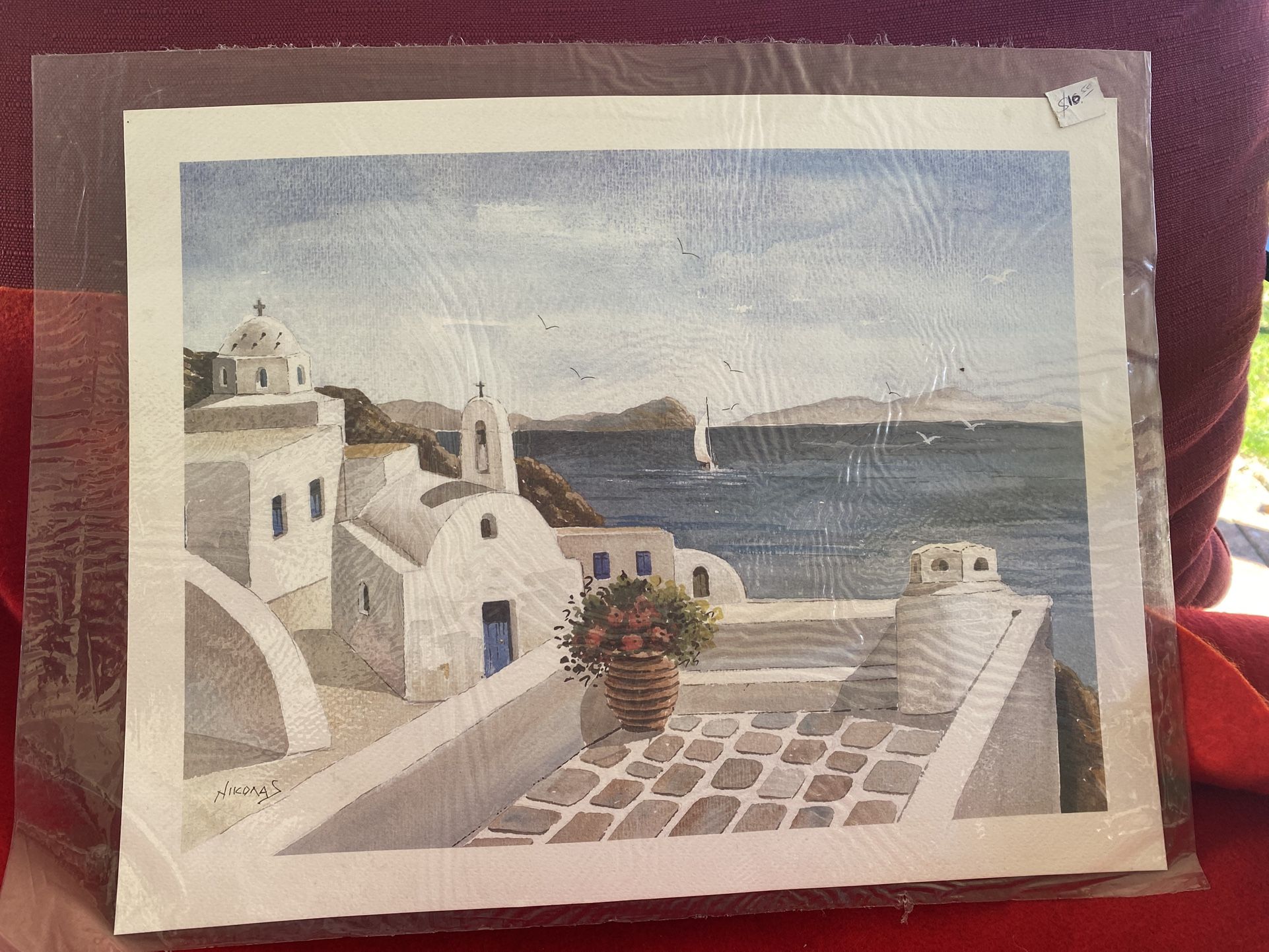 14.25 Inch x 11 Inch Original Poster Print From Greek Hand Paintings Imported From Greece