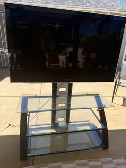 Samsung Flat Screen TV with Glass Stand