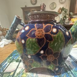 Hand made and painted Stunning Pottery Tea Pot