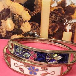 $2158,   SIGNED 925 SILVER, 2 BRACELETS ALPACA MEXICO  SILVER SHELL INLAY
