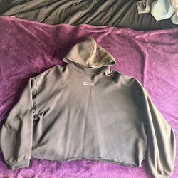 faded cropped essentials hoodie medium
