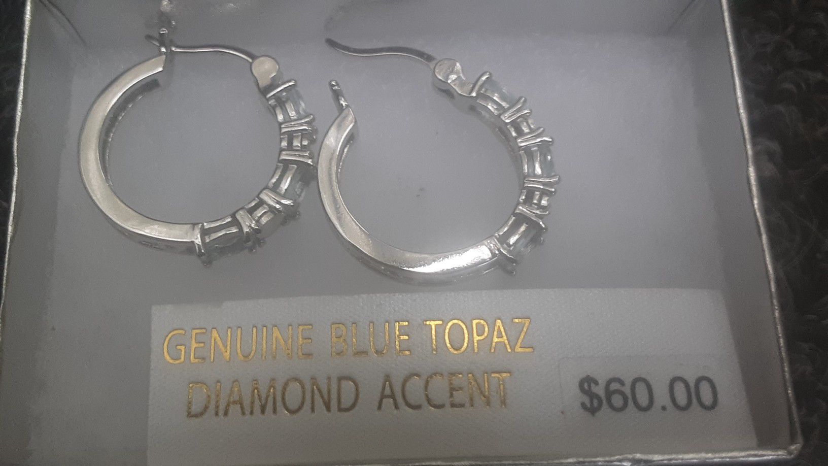 Topaz & diamond hoops