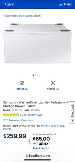 samsung washer/dryer pedestal