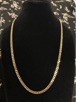4mm diamond cut Cuban link gold chain