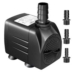 GROWNEER 550GPH Submersible Pump 30W Ultra Quiet Fountain Water Pump, 2000L/H, with 7.2ft High Lift, 3 Nozzles for Aquarium, Fish Tank, Pond, Hydropon