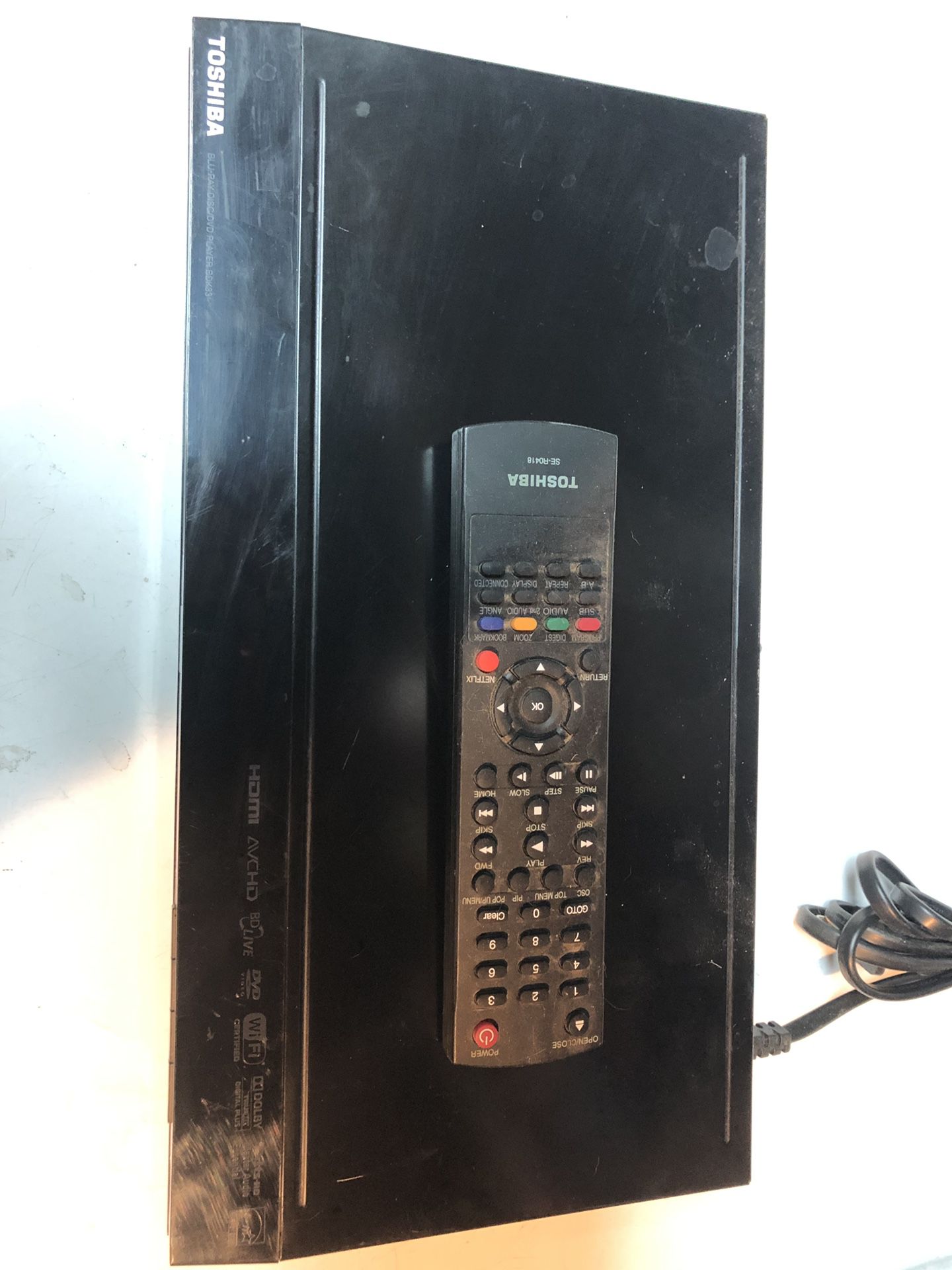 Toshiba Blu-Ray Player w/remote
