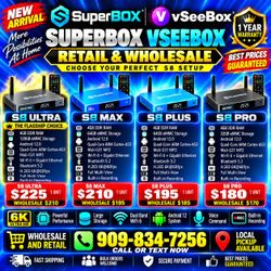 VSEEBOX V6 MAX V6 PLUS V6 PRO SUPERBOX S8 PRO S8 PLUS S8 MAX S8 ULTRA S7 PRO S7 MAX S7 ULTRA S6 PRO S6 MAX ELITE MINI ELITE ULTRA SUPREME K3 PRO LOCAL