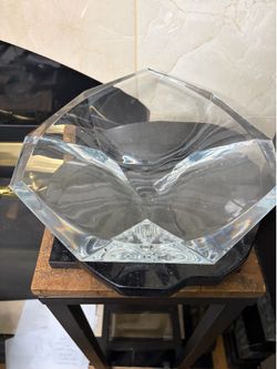 Rogaska Lead Crystal Modern Abstract Art  Centerpiece Bowl 12”