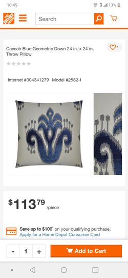 Blue geometric pillow set of 2