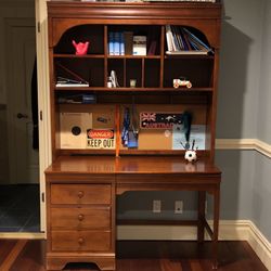Wooden Desk With Drawers And  Compartments