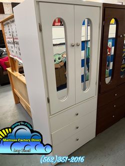 White tall closet wardrobe ropero con espejo new