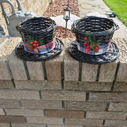 Three Wick Candle Holders/ Holiday, Each