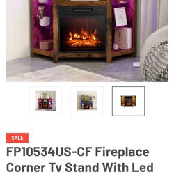 Fireplace TV Stand w/ LED Lights 