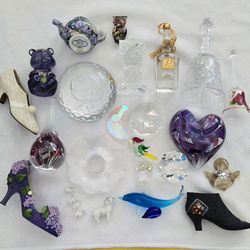 Lot of Crystal and Glass Ornaments and Paperweights