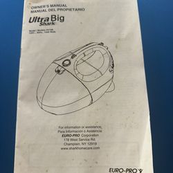 Shark Turbo Hand Vacuum Ultra Big #HV166 Complete Set