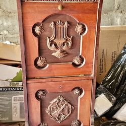  ANTIQUE MUSIC CABINET BURMA TEAK WOOD L