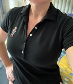 NWT Polo Ralph Lauren Polo Bear Women’s Black Polo Shirt Slim Fit Size M