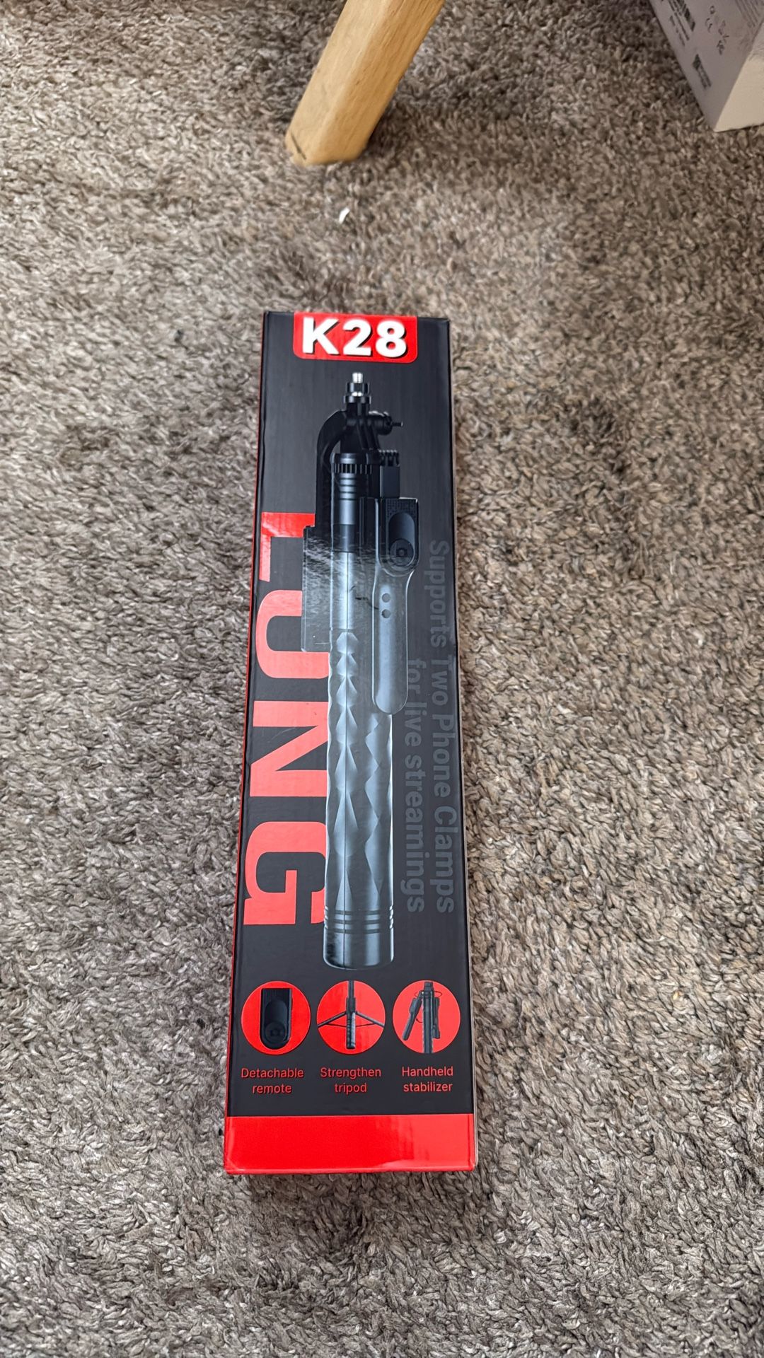 K28 Wireless Selfie Stick for Live Broadcasting with Bonus Phone Holder - Extendable Monopod for Effortless Selfies, Vlogging, and Streaming - Univers