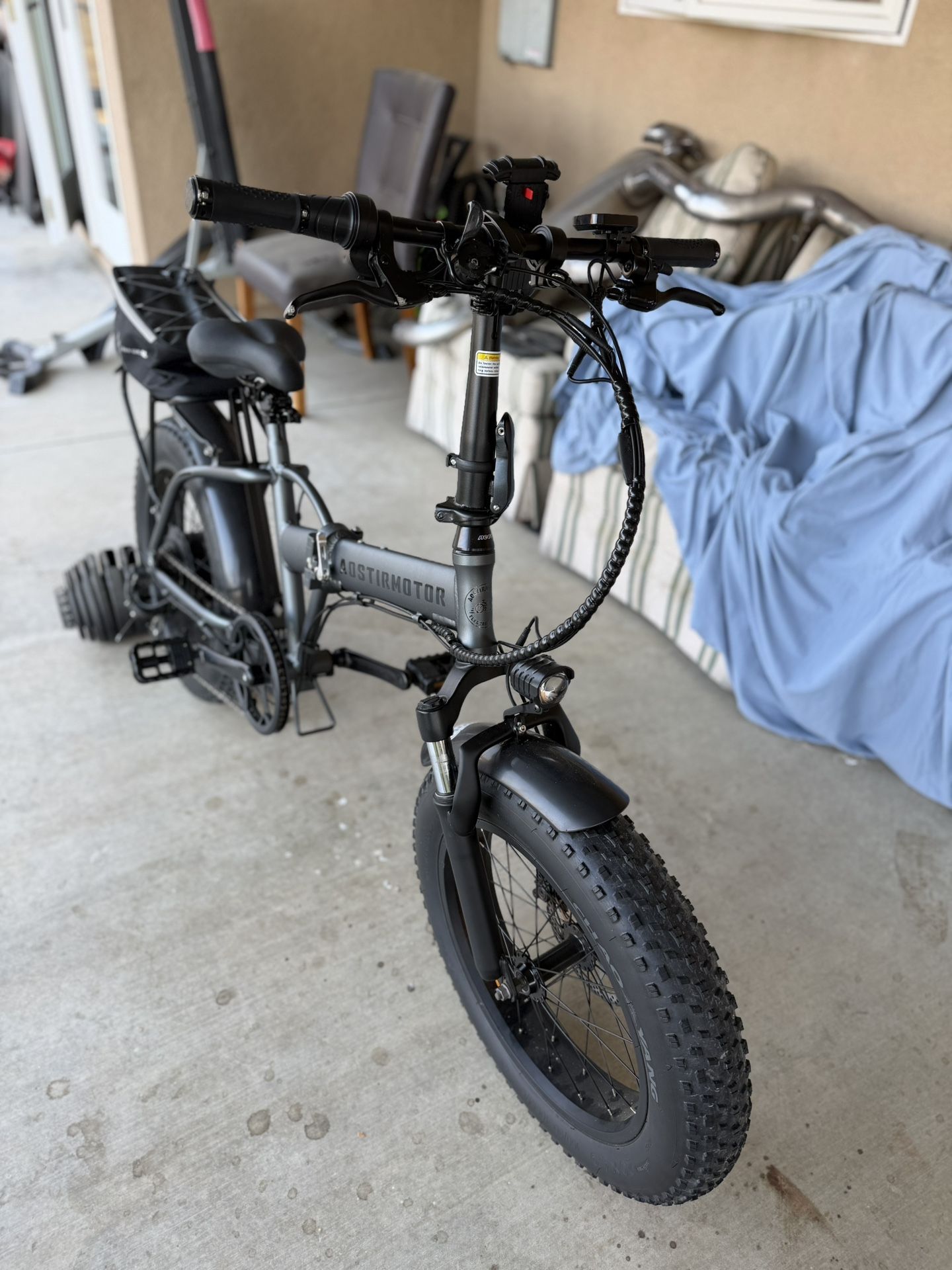 Aostirmotor Folding Bike 20” Fat Tire 750W 48V 12.5Ah – Needs Repair