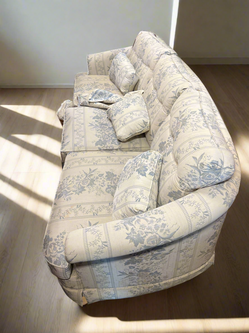 Vintage Slyter Magnuson Floral Damask 3-Seat Sofa