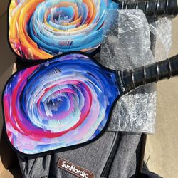 Fiberglass Pickleball Paddle Set of 2, Pickleball Paddle Set with Backpack