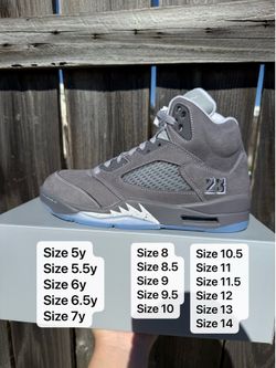 Air Jordan 5 Wolf Grey all sizes