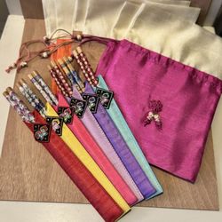 Chop Sticks And Gift Bags, Set Of 6