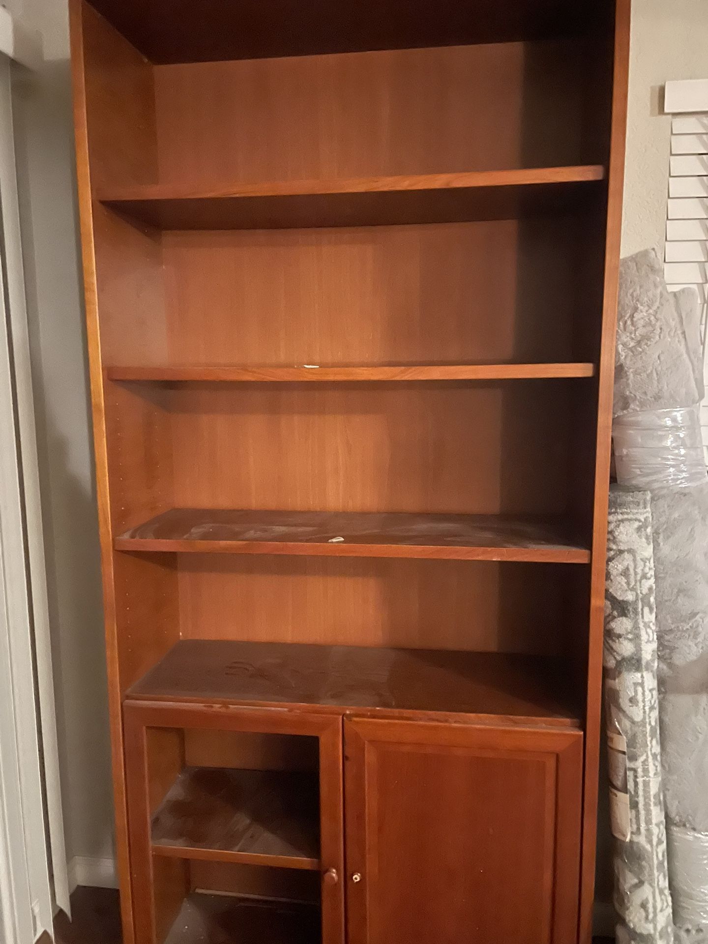 Tall Bookcase With Cupboard As First Shelf