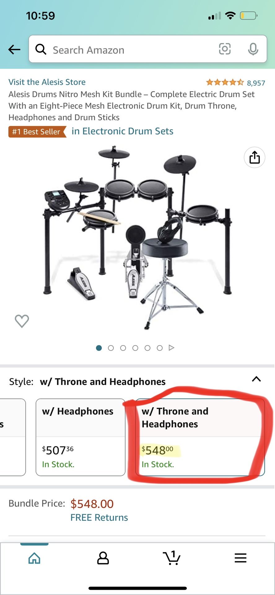 A $100 Discount For A Never Used Best Seller Alesis Drums Nitro Mesh Kit Bundle
