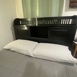 Full Size Bed Frame With Storage On Headboard 