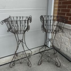 Gorgeous Wrought Iron Vintage Plant Stands 