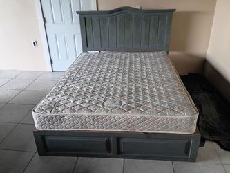 Queen Bed Frame with Mattress